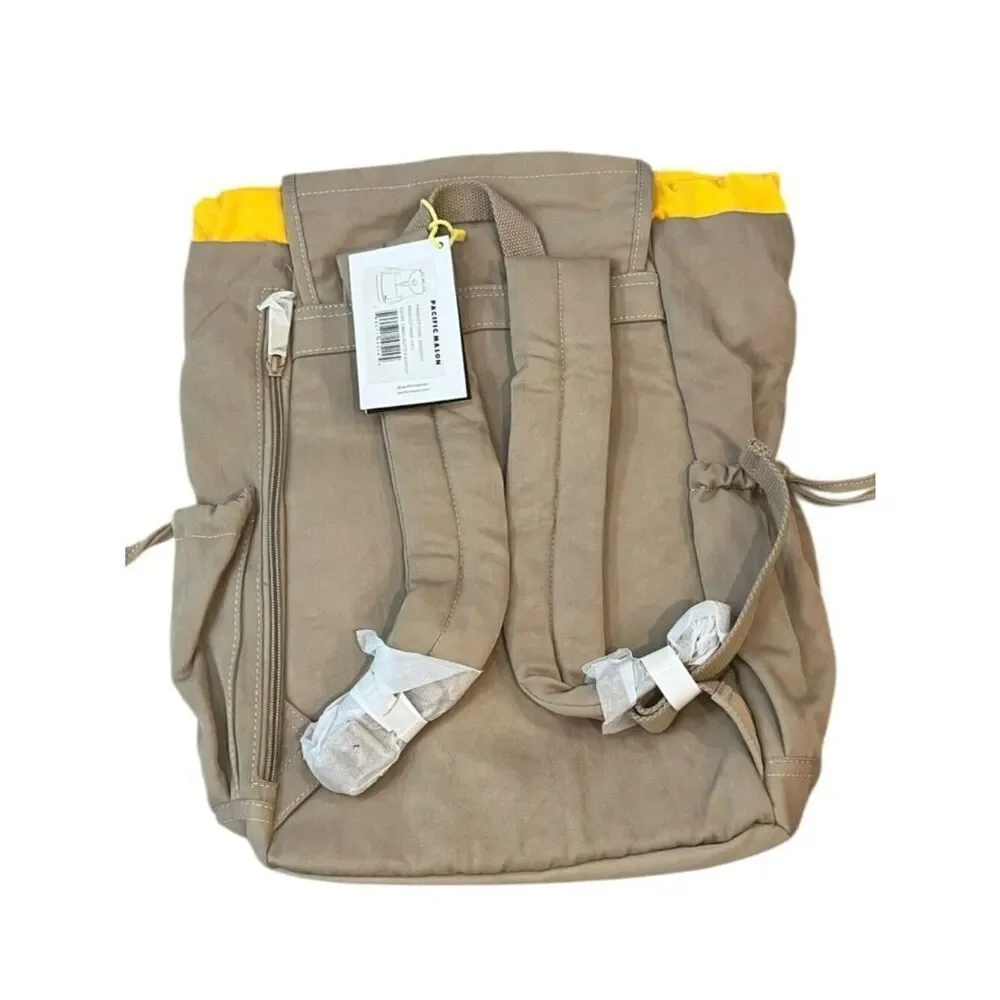 Pacific Mason Large Lieu Camel Butterscotch Travel Hiking Canvas Backpack NWT